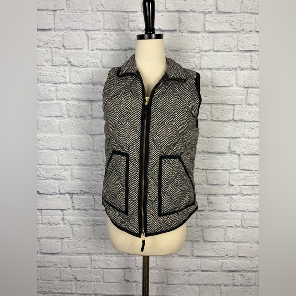 J.Crew Herringbone Down Puffer Vest size S - Picture 3 of 8
